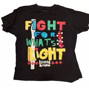 Reason Large Black Fight For What’s Right T-Shirt Tee Top